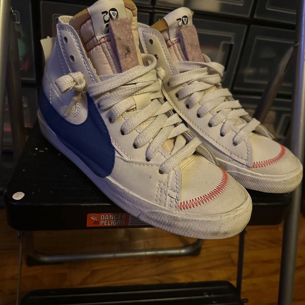 Nike White and Blue Athletic Shoes